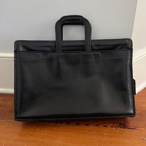 Vintage Hartmann Leather Goods Black Slim Briefcase Portfolio Bag